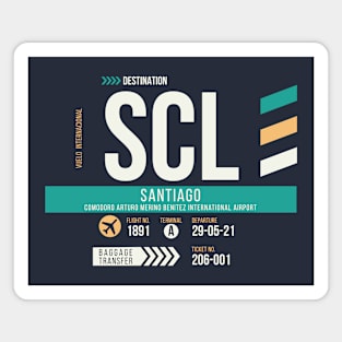 Santiago (SCL) Airport Code Baggage Tag B Magnet